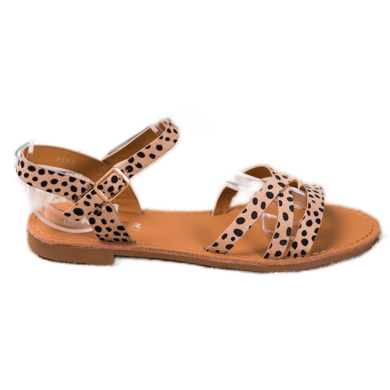 SHELOVET Sandali su un tacco piatto beige