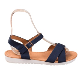 SHELOVET Comodi sandali in tessuto blu