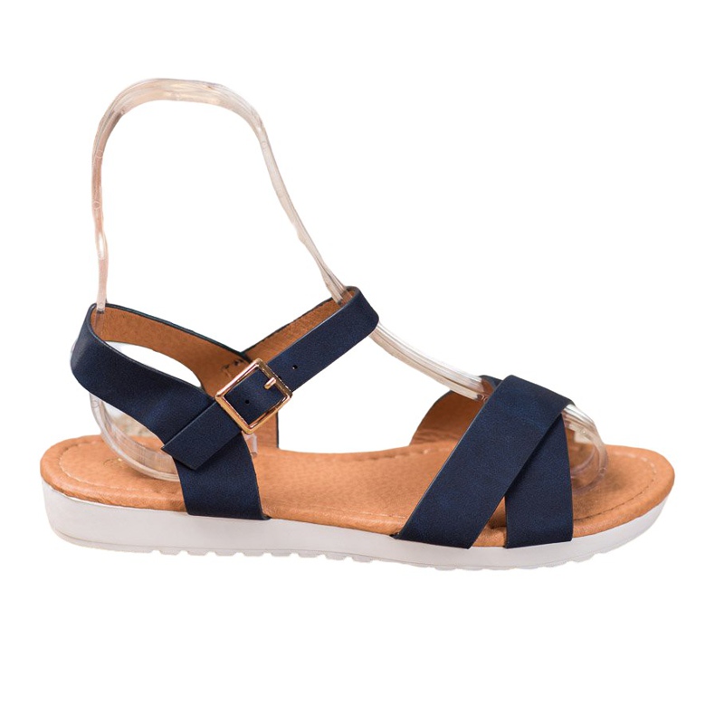 SHELOVET Comodi sandali in tessuto blu