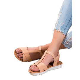 SHELOVET Sandali in tessuto beige