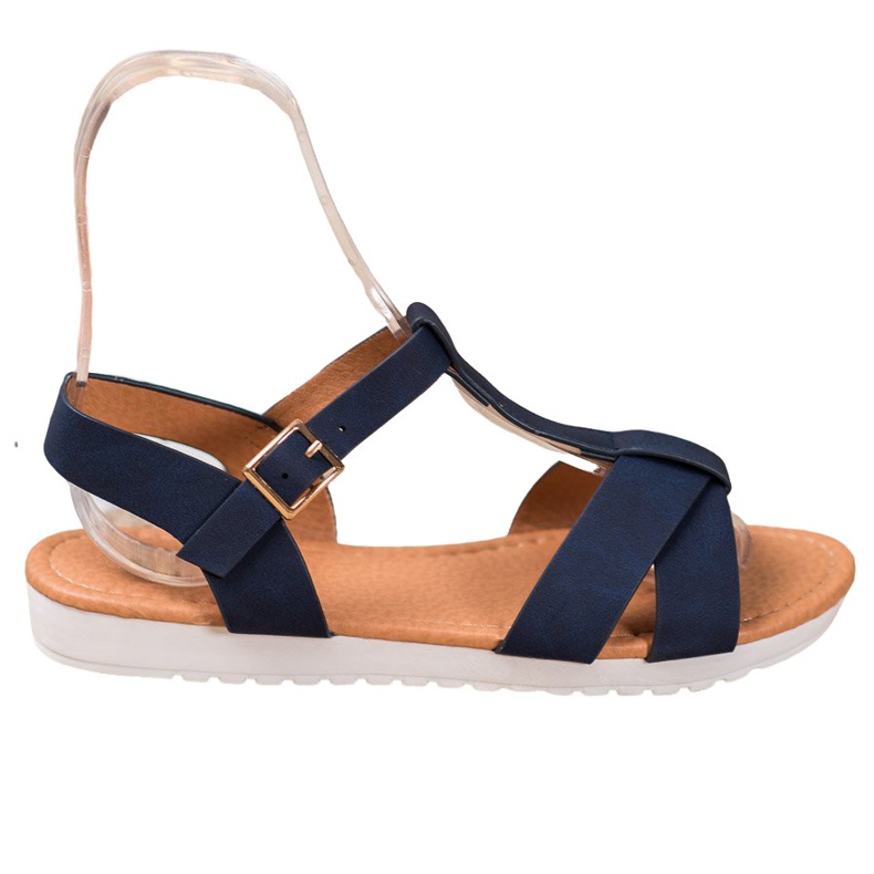 SHELOVET Sandali in tessuto blu navy
