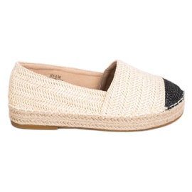 SHELOVET Espadrillas alla moda sulla piattaforma beige