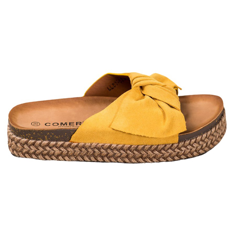 Comer Pantofole Su Una Piattaforma Alta giallo