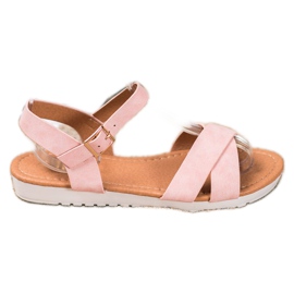 SHELOVET Comodi sandali in tessuto rosa