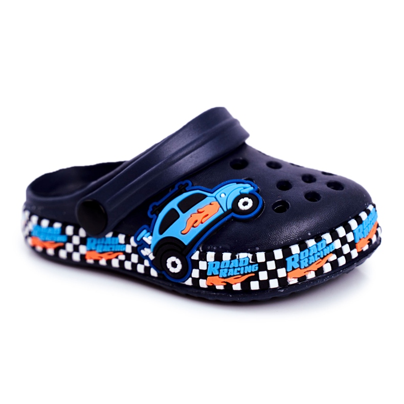 Giolan Pantofole per bambini Foam Crocs Navy Blue Road Racing blu navy arancia