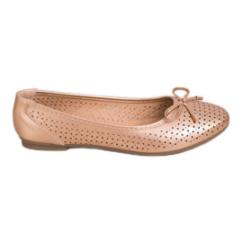 SHELOVET Ballerina Traforata Con Ecopelle d'oro
