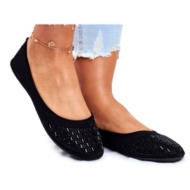 Le Scarpe Ballerine nere da donna con zirconi Amantero nero