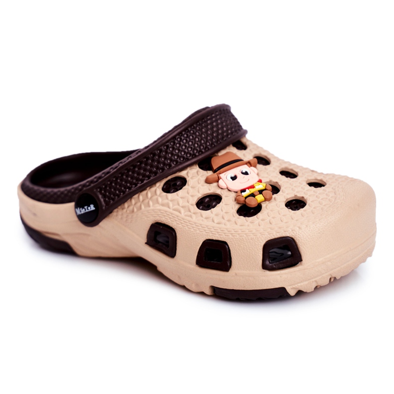 Giolan Pantofole da cowboy marroni Crocs in schiuma marrone per bambini