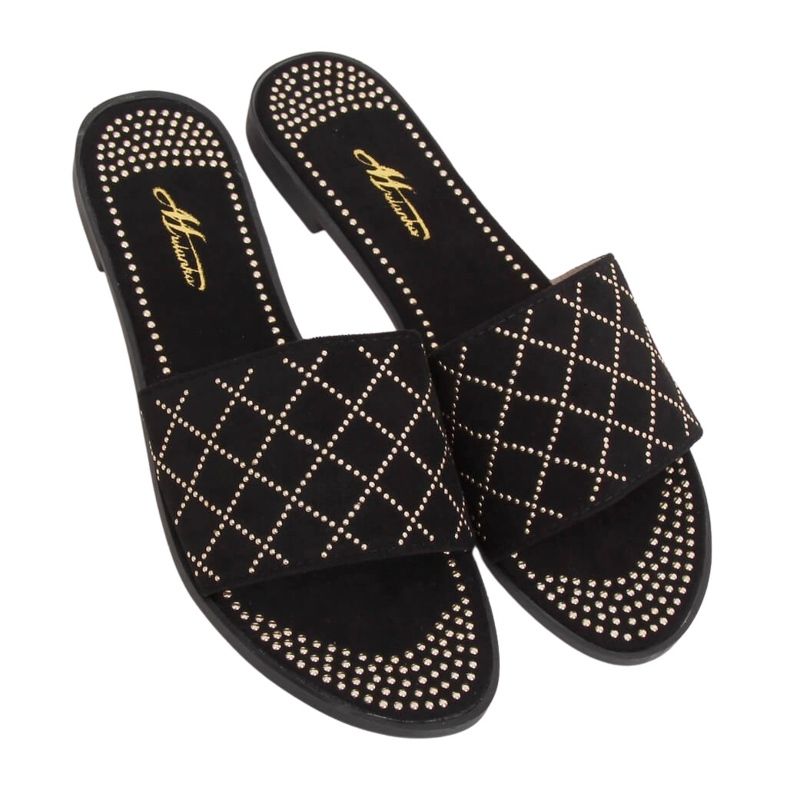 Pantofole nere da donna nere Q-85 Black nero
