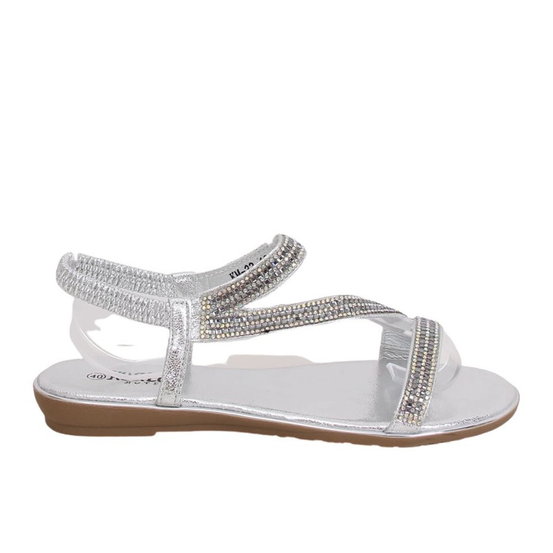 KM-33 Sandali argento asimmetrici argento grigio