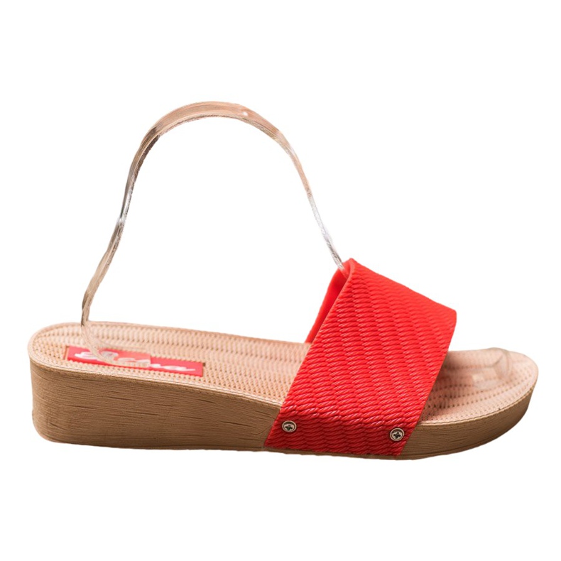 Bona Pantofole alla moda sulla piattaforma rosso