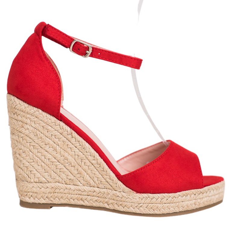 SHELOVET Espadrillas rosse sulla zeppa rosso