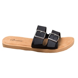 Bona Pantofole Classiche Con Fibbia nero