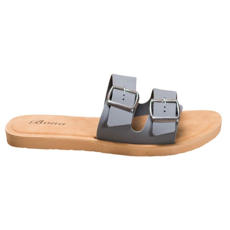 Bona Pantofole Classiche Con Fibbia grigio