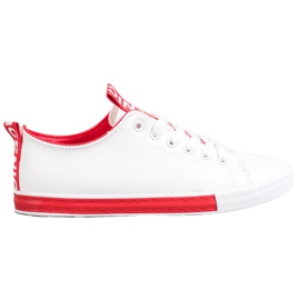 SHELOVET Sneakers Con Ecopelle Nice bianco rosso