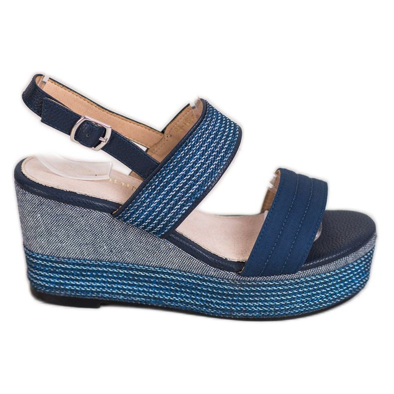 Goodin Sandali blu navy su una zeppa