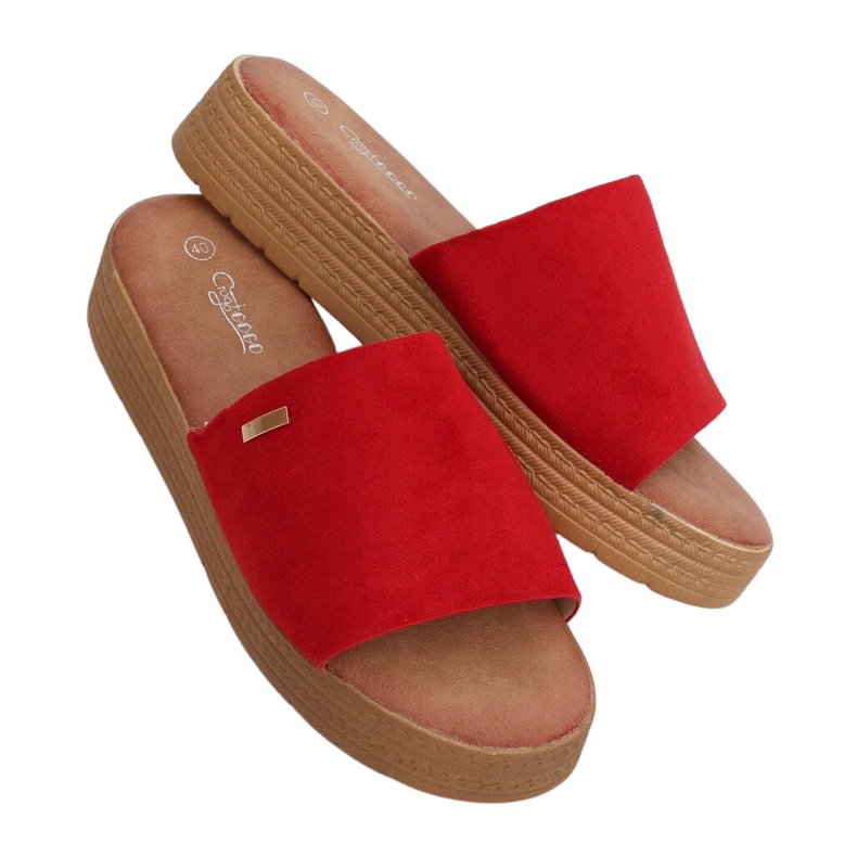 Red Pantofole rosse da donna G-576 Red rosso