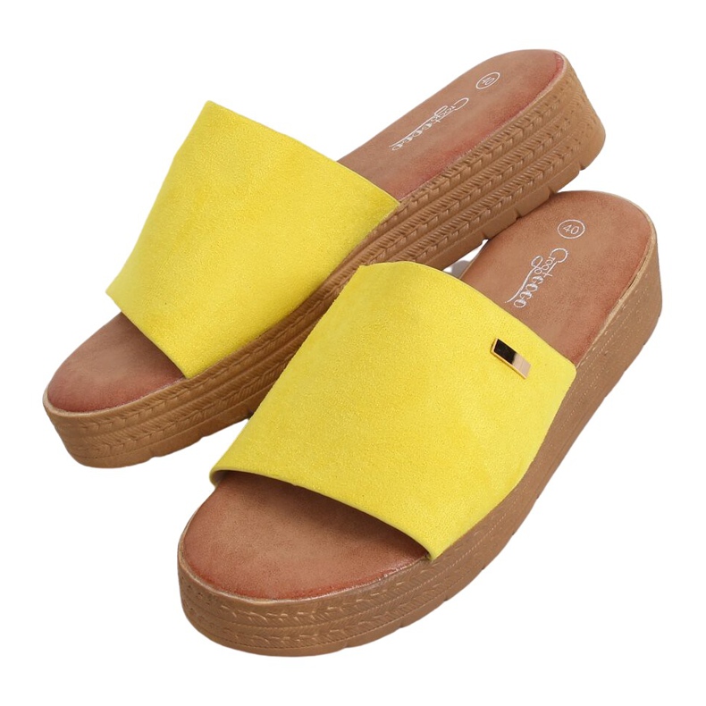 Pantofole gialle da donna gialle G-576 Yellow giallo