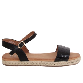 Sandali neri espadrillas WH939 Black nero