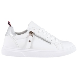 SHELOVET Scarpe sportive con cerniera decorativa bianco