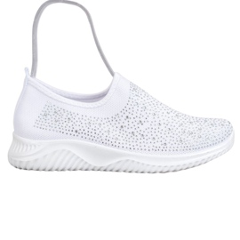 Super Mode Scarpe sportive con cristalli bianca