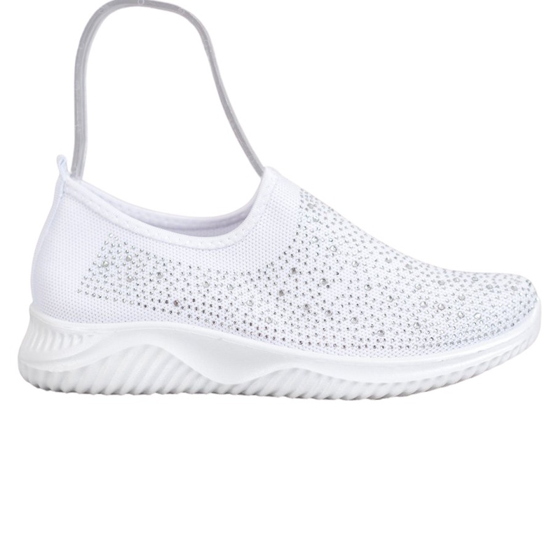 Super Mode Scarpe sportive con cristalli bianca