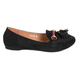 SHELOVET Mocassini Neri Con Frange nero