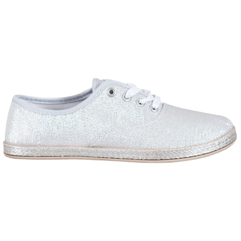 SHELOVET Sneakers Argento Con Glitter grigio