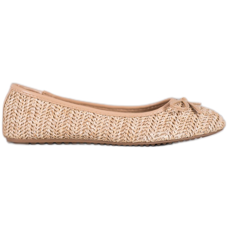 SHELOVET Ballerina Intrecciata Con Fiocco beige