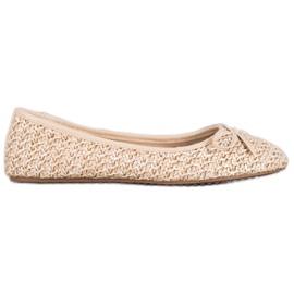 SHELOVET Ballerina Intrecciata Con Fiocco beige
