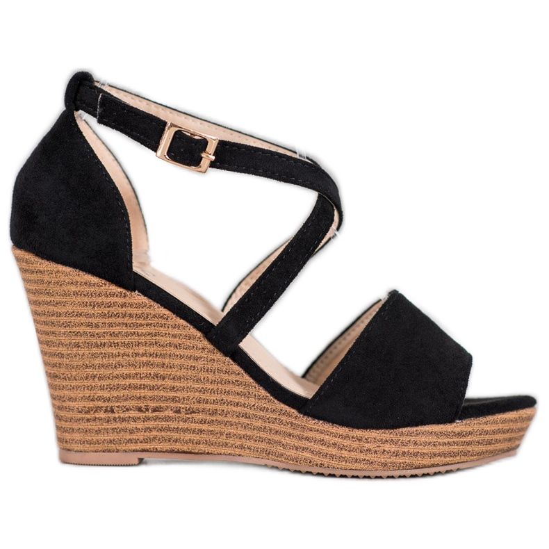 Small Swan Zeppe in camoscio nero