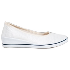 Comer Ballerina bianca su zeppa bianco grigio