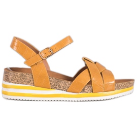 Comer Sandali Gialli Con Ecopelle giallo