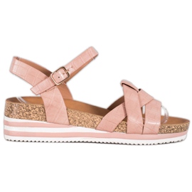 Comer Sandali Rosa Con Ecopelle