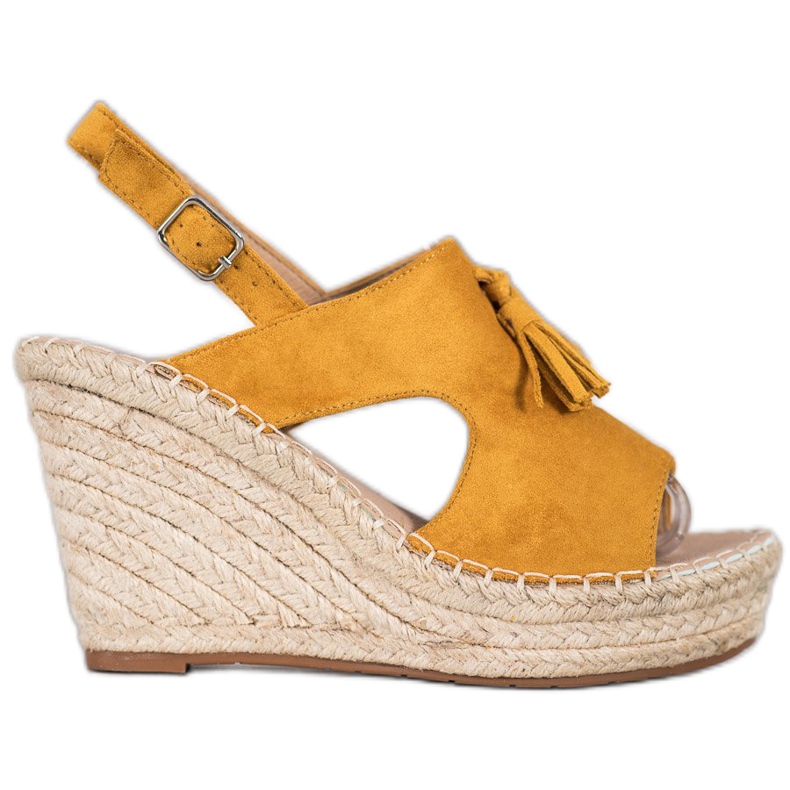 Small Swan Sandali costruiti con frange giallo