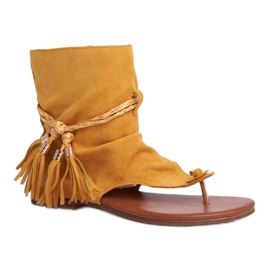 SEA Sandali Donna Infradito Con Gambo Giallo SL1011 Madrit