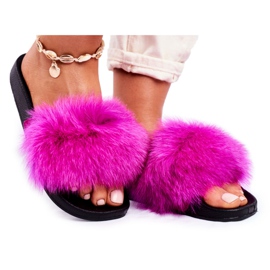 PS1 Ciabatte da donna con pelliccia Belmondo fucsia rosa