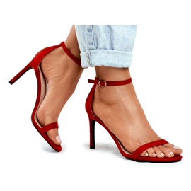 PS1 Sandali Donna Con Tacco Classico Rosso Basiliano