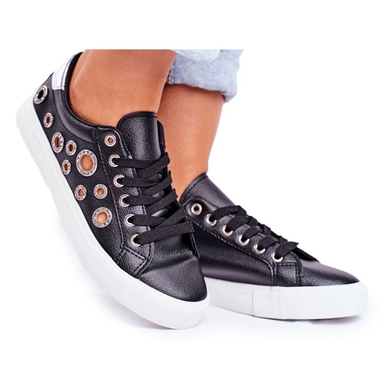 PS1 Sneakers Donna Con Fori e Cubic Zirconia Nere Roxas nero grigio