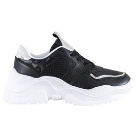 SHELOVET Sneakers in ecopelle nero grigio