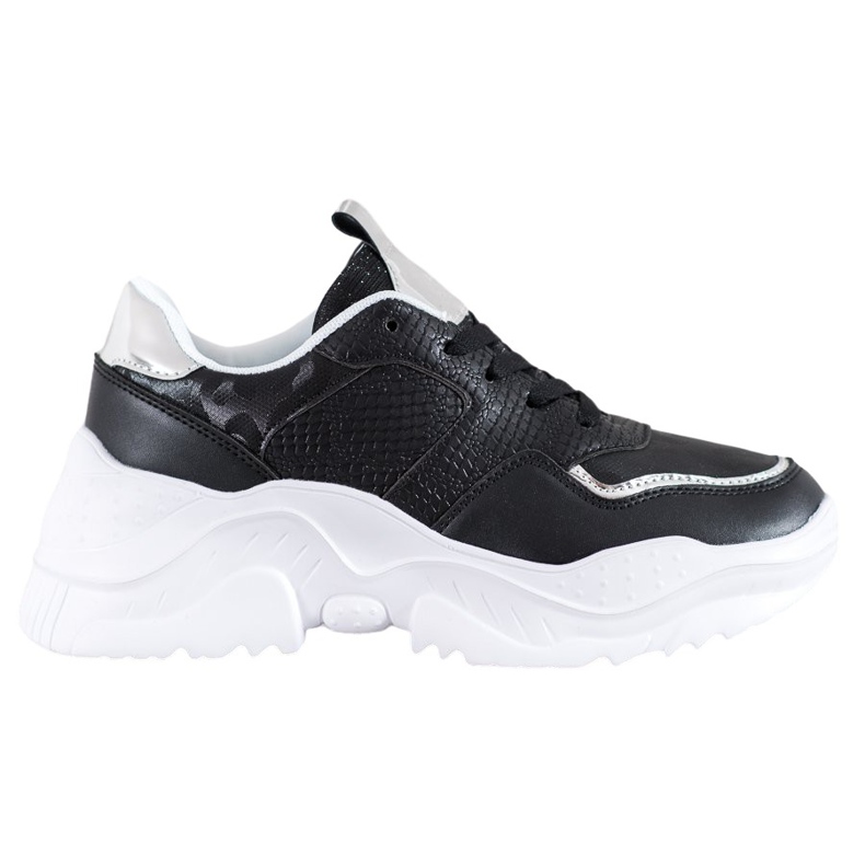 SHELOVET Sneakers in ecopelle nero grigio