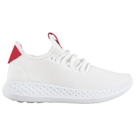 SHELOVET Comode scarpe traforate bianca rosso