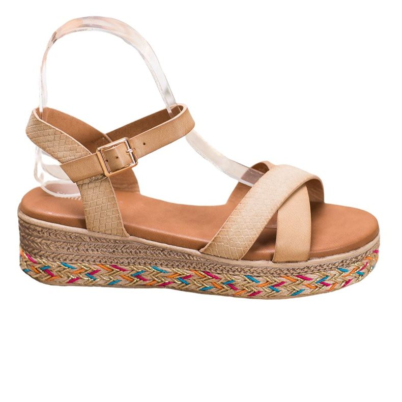 Small Swan Sandali alla moda con ecopelle marrone