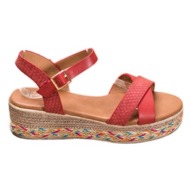 Small Swan Sandali alla moda con ecopelle rosso