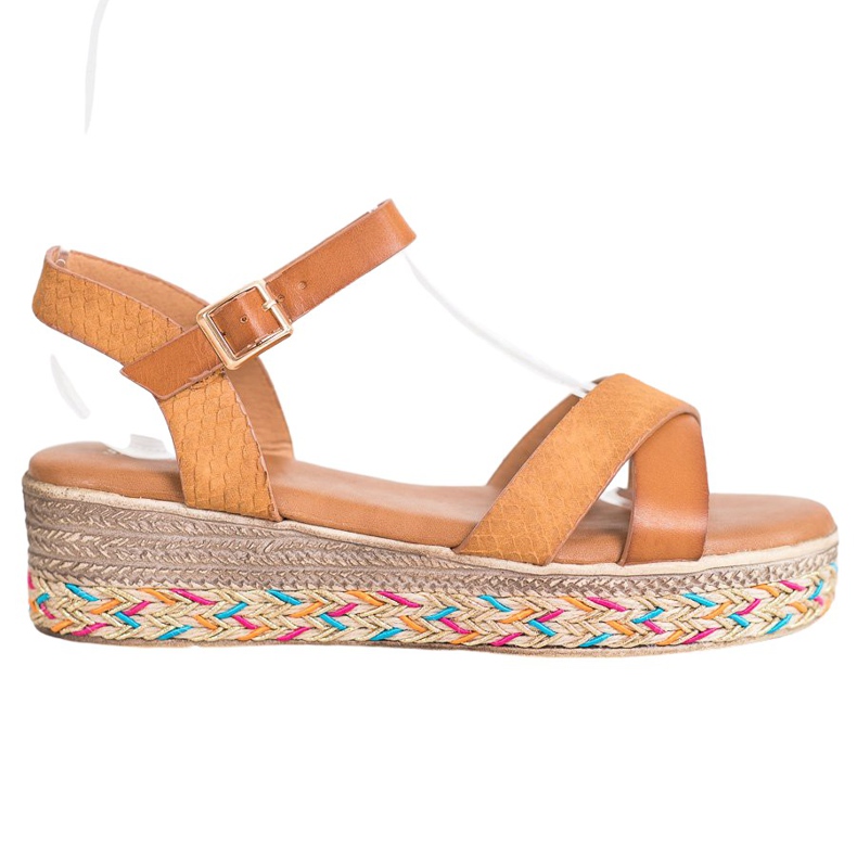 Small Swan Sandali alla moda con ecopelle marrone