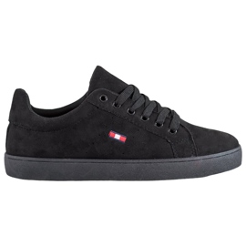 SHELOVET Scarpe sportive in pelle scamosciata nero