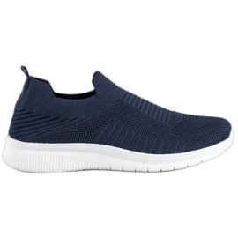 SHELOVET Scarpe Slip-On in tessuto blu navy
