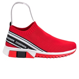 SHELOVET Scarpe sportive in tessuto bianco nero rosso