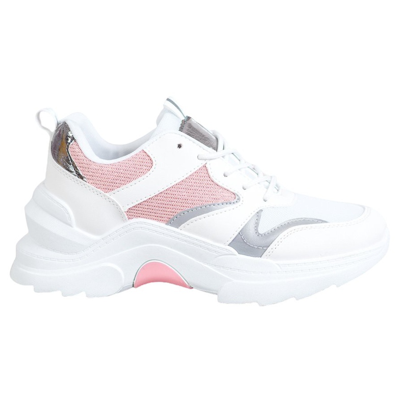 SHELOVET Scarpe da ginnastica alla moda bianca rosa grigio