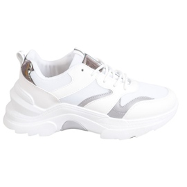 SHELOVET Scarpe da ginnastica alla moda bianca grigio
